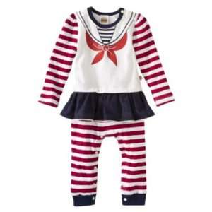 Harajuku Mini for Target Baby Girls Red White Blue Sailor Romper   12 