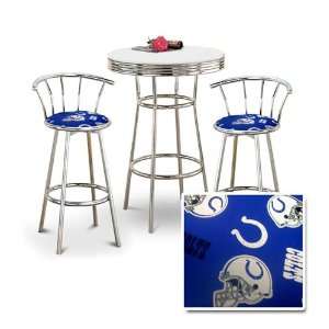  Chrome Bar Table & 2 Chrome 29 Indianapolis Colts NFL 
