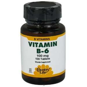    Country Life   Vitamin B 6, 100 Mg, 100 tab