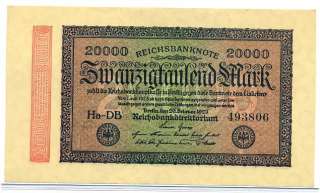 1923 20000 Mark Reichsbanknote Ro84b(23228)  