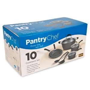  Pantry Chef 10 piece Aluminum Cookware Set   Black 