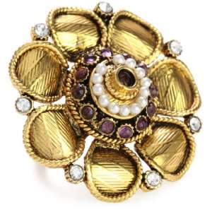  Taara Mughal Collection Gold Flower Petal Ring Jewelry
