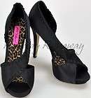 175 Betsey Johnson Black Walter Dorsey Heel Size 9.5m