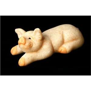 Quarry Critters Pig Laying Down Paperweight