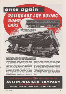 1944 Austin Western Ad N&W Railway 50 Ton Dump Cars  