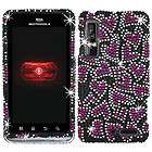 HEARTS PINK DIAMOND BLING CRYSTAL FACEPLATE CASE COVER 