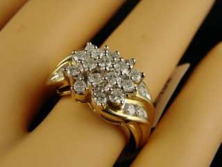 LADIES/WOMENS YELLOW GOLD DIAMOND CLUST RING 14k 1.0 CT  