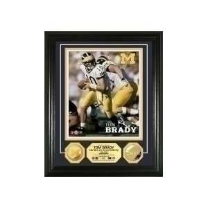  Michigan Wolverines Tom Brady 24KT Gold Coin Photo Mint 