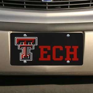  NCAA Texas Tech Red Raiders Black Laser Tag Mirrored 