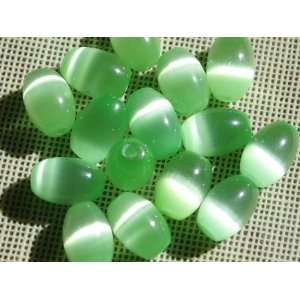 Light Green Oval Cats Eye Fibre Optic Beads  Kitchen 
