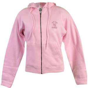   York Yankees Womens Pink Full Zip Hoody Sweatshirt