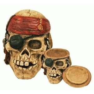  Pirate Skull Trinket Treasure Box Collectible Figurine 4 