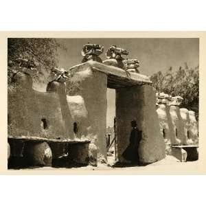 1935 Gate Bol Chad Africa Architecture Photogravure   Original 