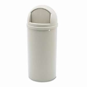 Marshal Fire Resistant Waste Container, Round, 15gal, Beige