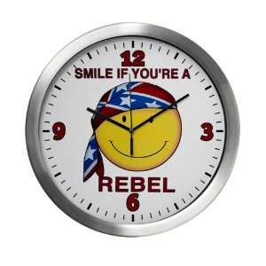  Modern Wall Clock US Rebel Flag Smiley Face Smile If You 