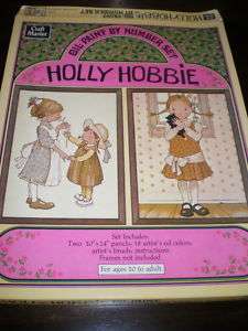 Vintage 1974 HOLLY HOBBIE Paint By Number SET 2 Canvas  