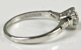 High End Platinum .88ctw H VS2 Genuine Diamond Engagement Ring Retail 