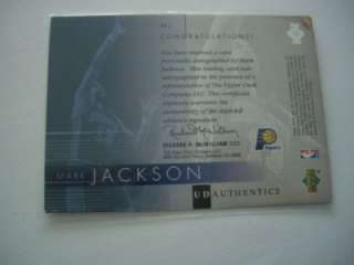Mark Jackson Upper Deck 1999 99 Autograph Auto UD Authentics MJ  