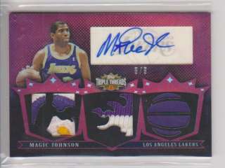 2007 08 Topps Triple Threads MAGIC JOHNSON Jersey Colors PATCH Auto 