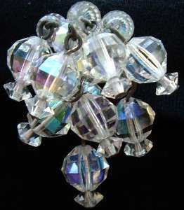 Vintage Aurora Borealis Crystal Chandelier Earrings  