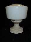 Cast Iron Vintage Porch Light Milk Glass Globe Old NY  