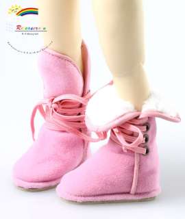 Dollfie Yo SD Shoes 2 Way Suede Velvet Fur Boots Pink  