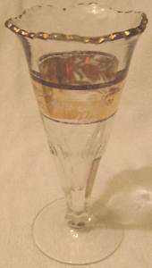 Enamel Decorated Glass Vase 1917 Mrs Pullins Gold Trim  