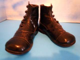 Antique Childrens 6.25 High Top Button Black Leather Shoes  