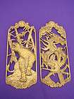 VTG Brass Chinese Asian Wall Dragon & Tiger Statue SET