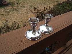 Duchin Sterling Silver Candle Stick Holders Weighted  