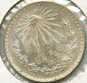 1938 Mexico Silver Peso Coin Plata   c97  