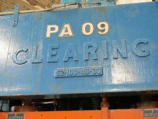 CLEARING STRAIGHT SIDE PRESS 100 TON  