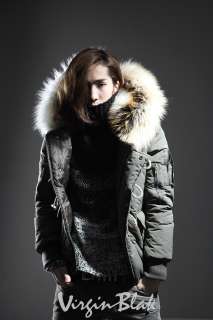 vb HOMME Toggle Padded Parka Jacket with Fur Hood BLACK, OLIVE 4RG 