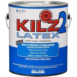 KILZ 2 1 Gal. Water Based White Interior/Exterior Primer, Sealer and 