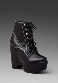 JEFFREY CAMPBELL Tardy Lace Up Platform in Black Leather at Revolve 