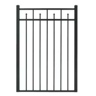 54 in. x 36 in. Black Aluminum Gate Flat Top with Alternate Picket for 