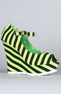 Sole Boutique The Larissa Shoe in Green Stripe  Karmaloop 