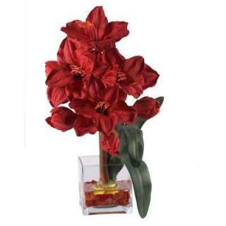 Nearly Natural 20 in. Silk Amaryllis Flower Arrangement 1110 RD at The 