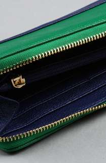 co lab The Colorblock Wallet in Green and Cobalt  Karmaloop 