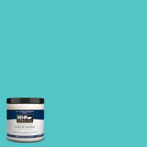 BEHR Premium Plus 8 oz. Gem Turquoise Interior/Exterior Paint Tester 
