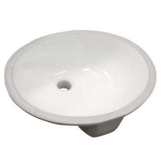   Oval Undermount Bathroom Sink in White 14 006 WHD 