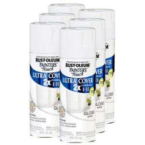 Rust Oleum 6 Pack 12 Oz. Gloss White 2X Painters Touch Spray Paint 