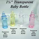 24 Plastic Baby Shower Acrylic Clear Yellow Mini Bottle Favor Favors 