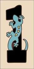 House Numbers 3 x 6 CERAMIC TILE Gecko Lizard  