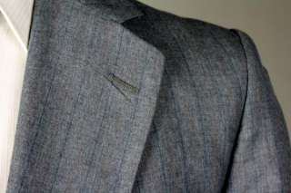 Vintage Burberrys Gray Pinstripe Wool 2 Piece Suit 47 L  