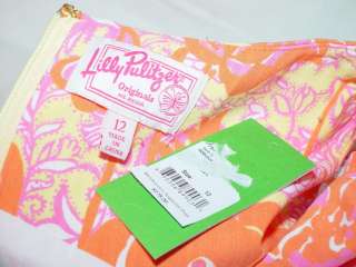 LILLY PULITZER $278 Orange Floral Dress Skirt Sz 12  