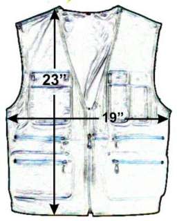 Genuine Leather Cargo Vest  9 Pockets Size 40 # 9095 40  