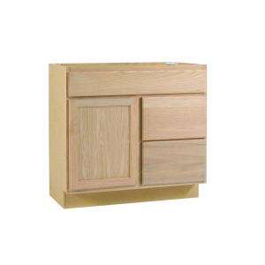 Continental Cabinets 36 In. Vanity Cabinet Only in Oak VDD3621OHD at 