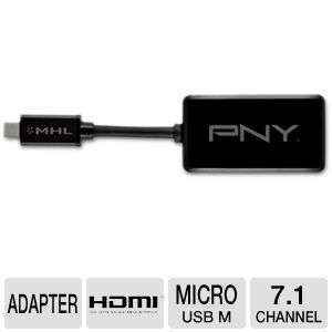 PNY A MH XX K01 MHL to HDMI Adapter   1080p, Digital Audio 7.1, Power 