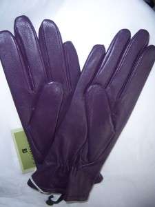 Ladies Fownes Purple Leather Gloves,Large  